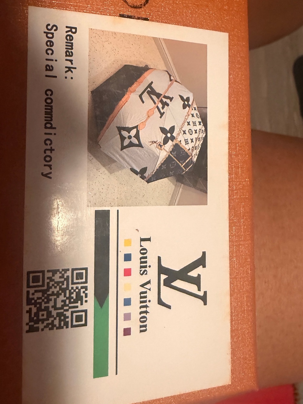 Louis Vuitton Black, White & Orange Monogram Umbrella